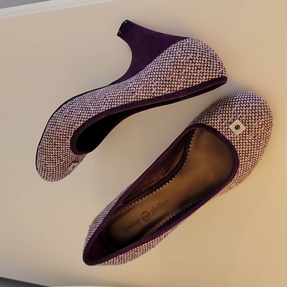 Lindsay Phillips Purple Tweed  Shoes